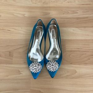 Badgley Mischka Davis Embellished Satin Flats